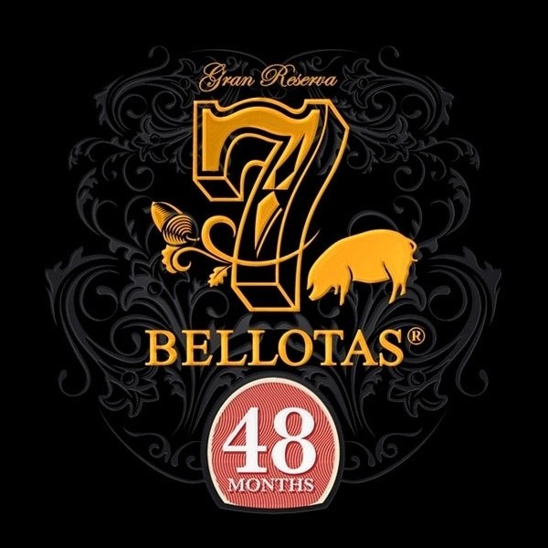 Jambon de BELLOTA 50% ibérique Pata Negra  7 BELLOTAS® Weight Entier avec  os 7,0Kg. - Désossé 3,4Kg. Pièce Entier