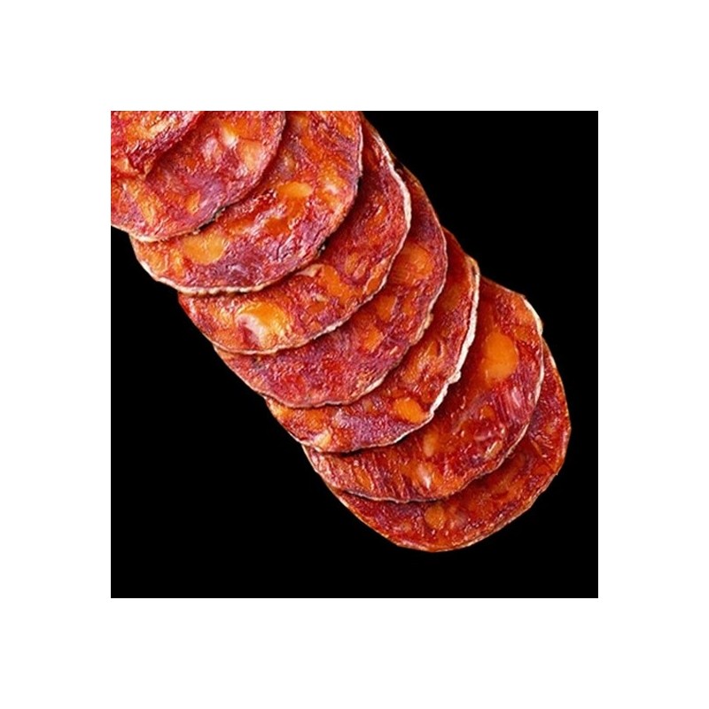 Sliced Spanish Chorizo Sausage Iberico 7 BELLOTAS Weight Sliced 