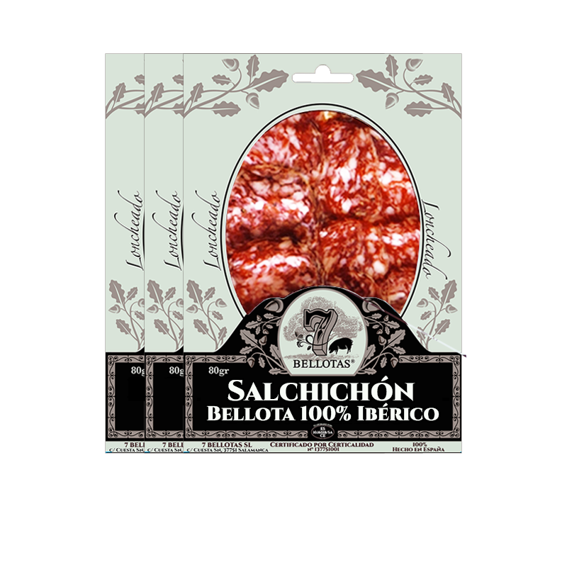 Salami spagnolo affetatto e confezionato sottovuoto