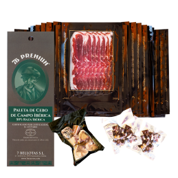 Paleta ibérica cebo de campo loncheada y envasada al vacío