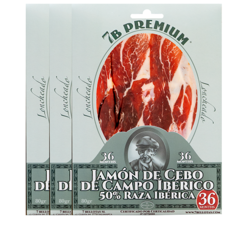sliced iberian spanish ham (jamon iberico)