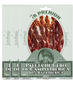 Épaule de pata negra tranché et emballé sous vide