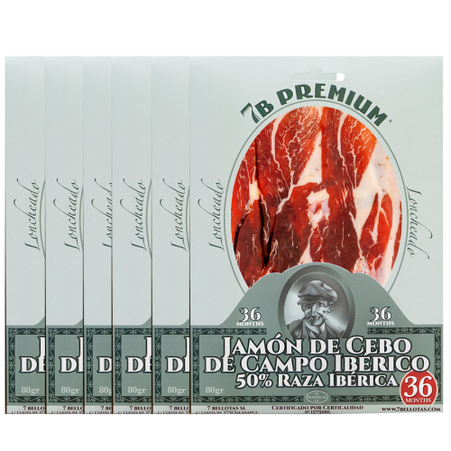 Jambon espagnol 7B PREMIUM® tranché et emballé sous vide