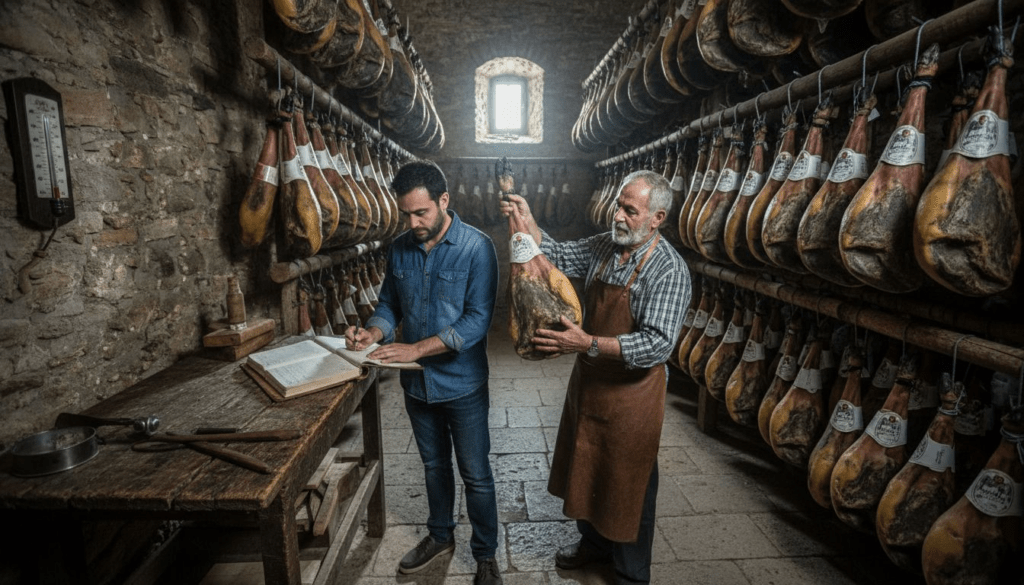 What is Guijuelo ham? 18-month cure, delicate taste 1 Spanish ham curers inspect aging Guijuelo hams