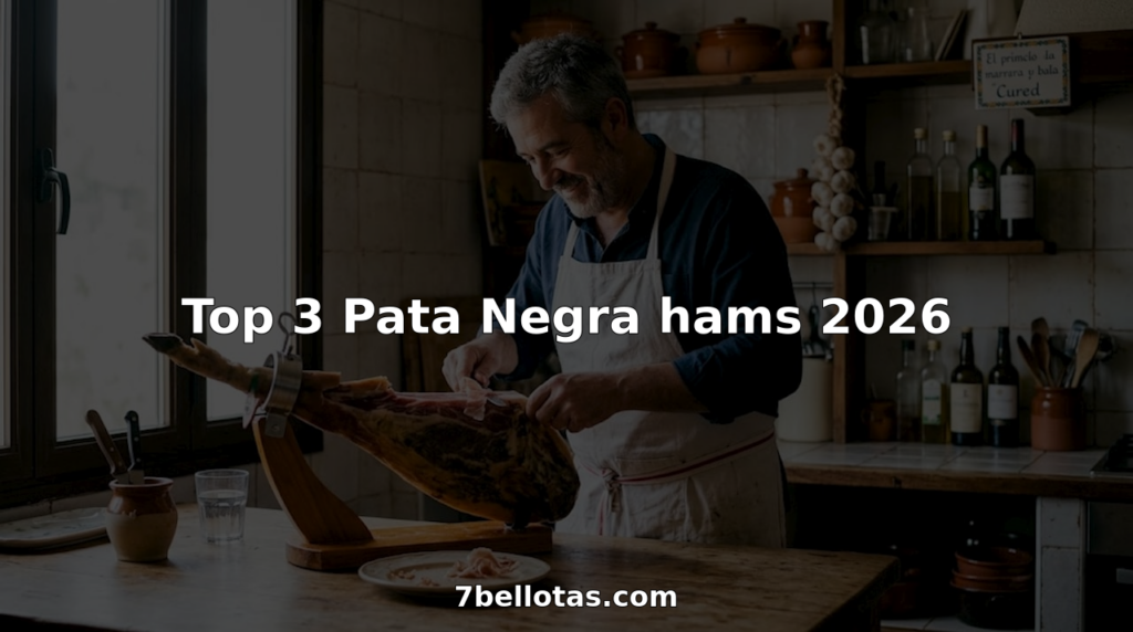 Expert slicing Pata Negra ham in rustic kitchen