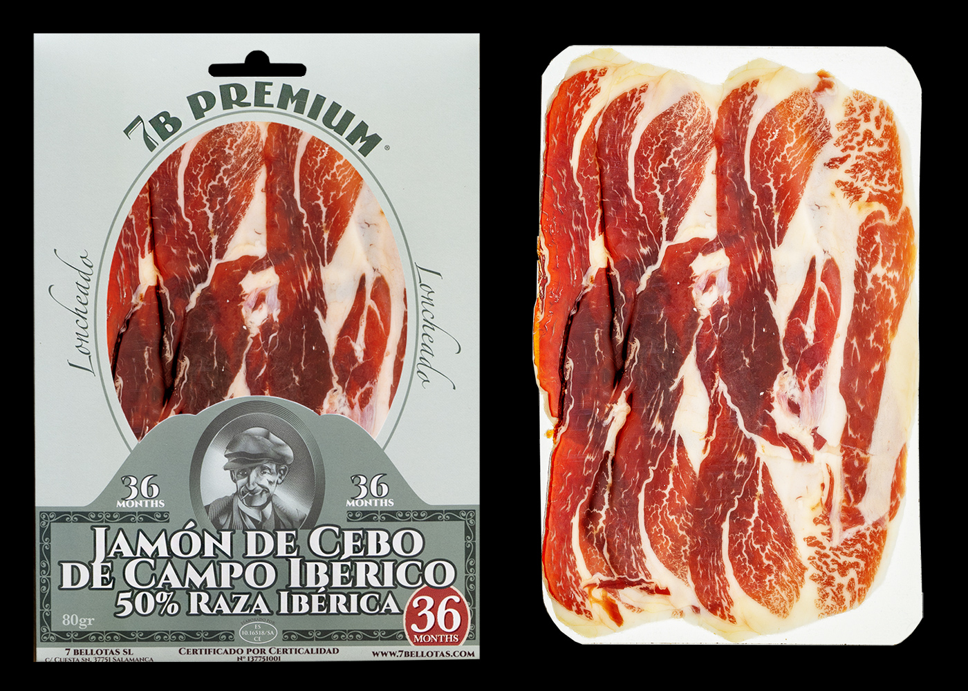 7B PREMIUM® Pata Negra 50% Iberico Spanish Ham sliced vacuum pack