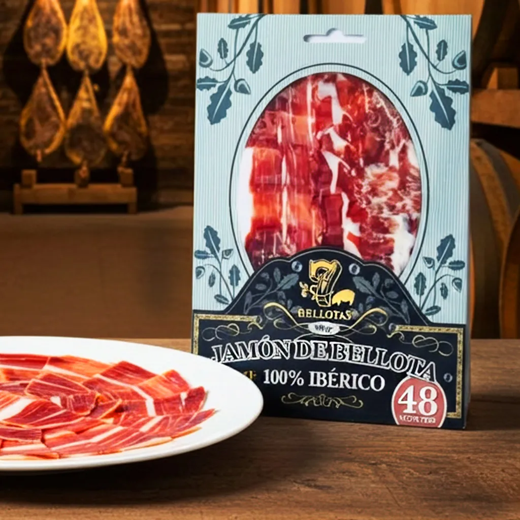 sliced iberico bellota ham